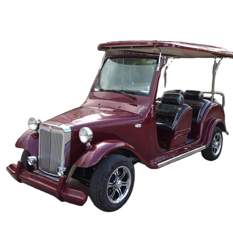 2 seater garden house ,villa and restaurant ,hotel and resort electric red vintage classic car with 2 rear seat