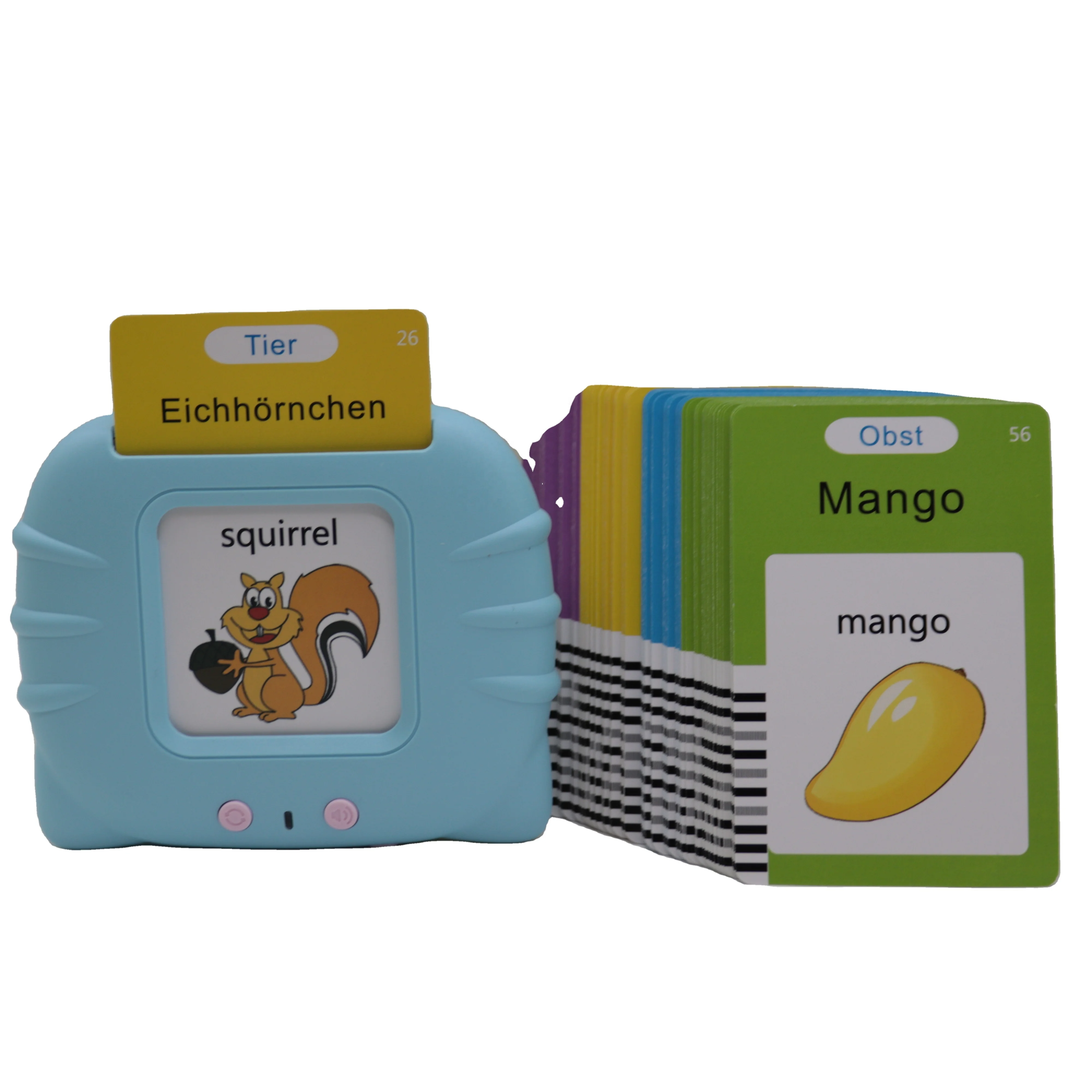 Flash Card Learning Toy Early Education Machine  Audible Language Learning Interactive Device Cognitive Cards