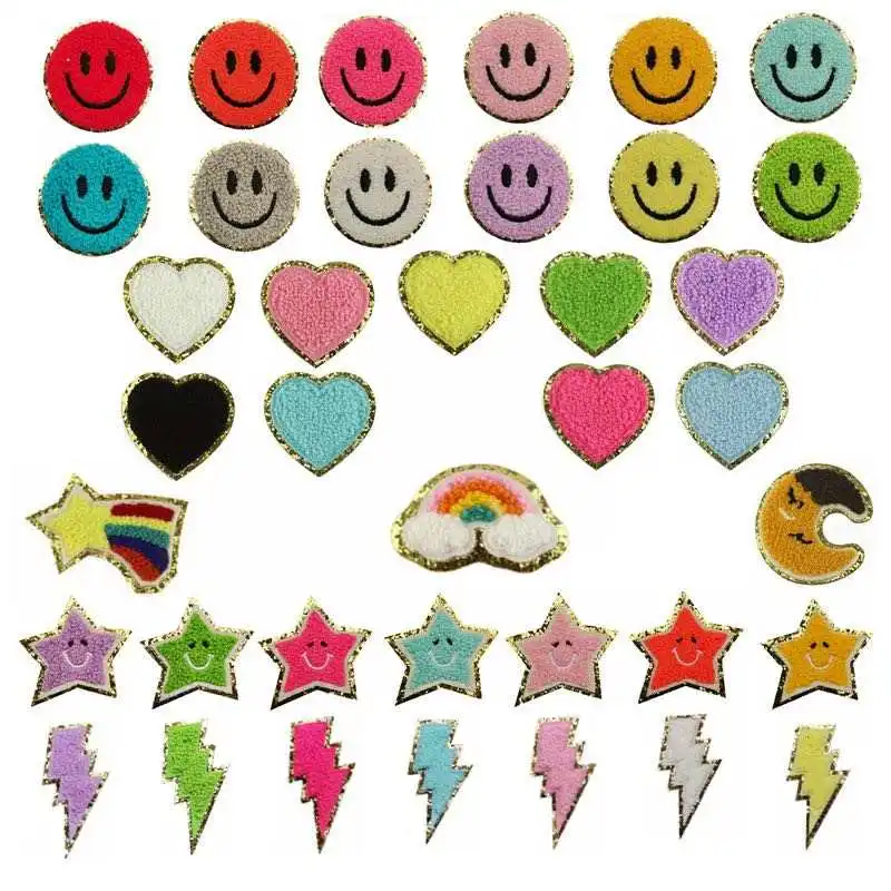 Free Custom Sample Heat Press Iron On Logo Embroidery 26 Letter Chenille Letters Patches For Hoodie