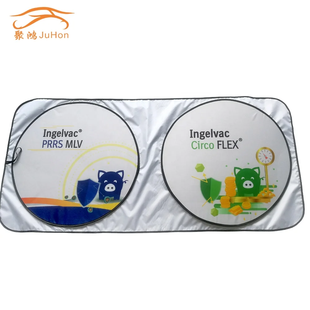 Universal folding custom LOGO windshield color printing car sunshade