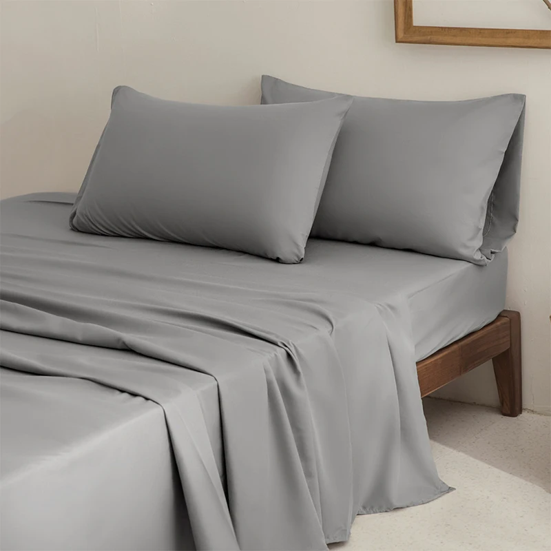 Wholesale King Single 4 Piece Microfiber Bed Sheets Set Luxury King Size Fitted Bedsheet Set Queen Size With Pillowcase