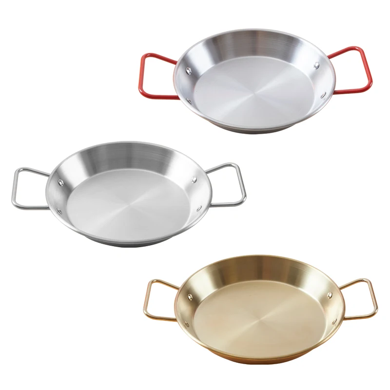 Stainless Steel cooking With Side Handles  Flat-bottomed Spanish Seafood Pot