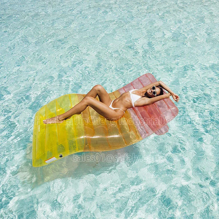 Large Inflatable Luxury Clear Chaise Lounger Pool Float,Inflatable water sofa Inflatable Ride-ons