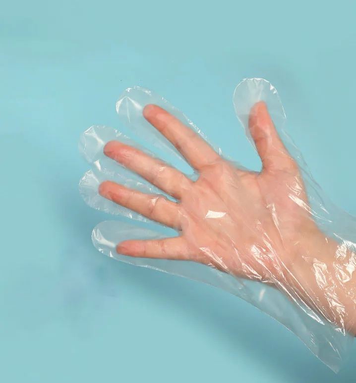 Restaurant Clear Poly Glove Easy Work PE Sanitary Cleaning Clear Disposable Plastic Gloves