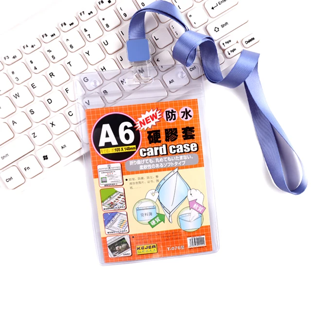 Vertical ID Card Name Tag Badge Holder Waterproof Extra Thick Plastic Clear Badge Holder Sealable Zip Card Holder