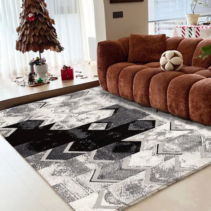Couture Handmade Modern Style Square Carpet Vintage Print Flocked Braided Rugs for Dining Room and Door Praying Easy-Care