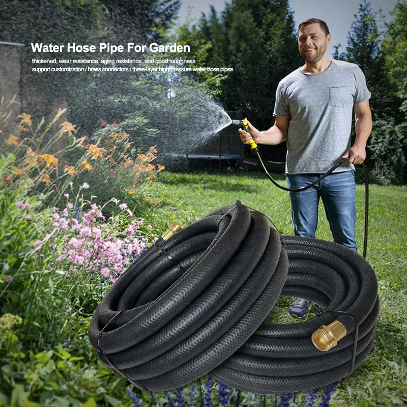 EPDM Rubber Water Hose Pipes For Garden Watering Irrigation / three-layer high-pressure water hose