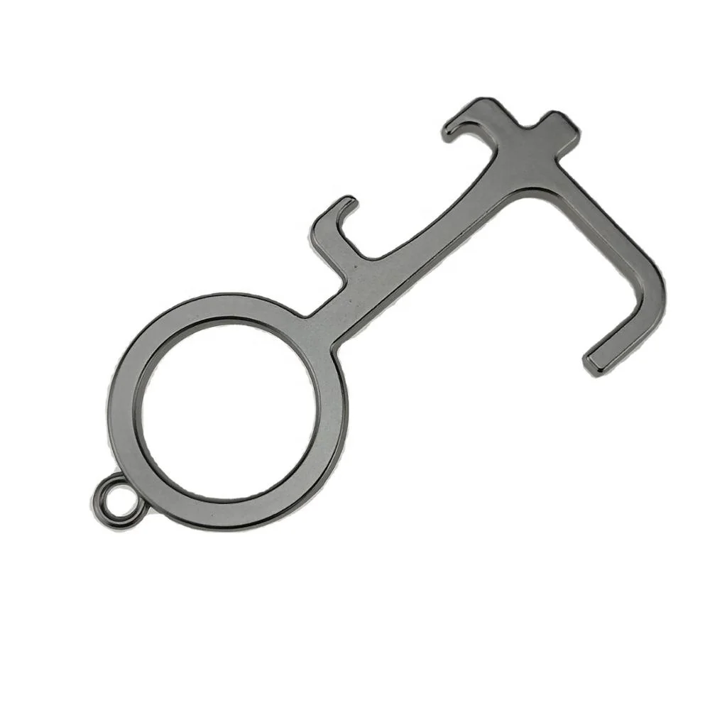 Brass Keychain Edc Door Opener, Button Tool Door Opener Keychain