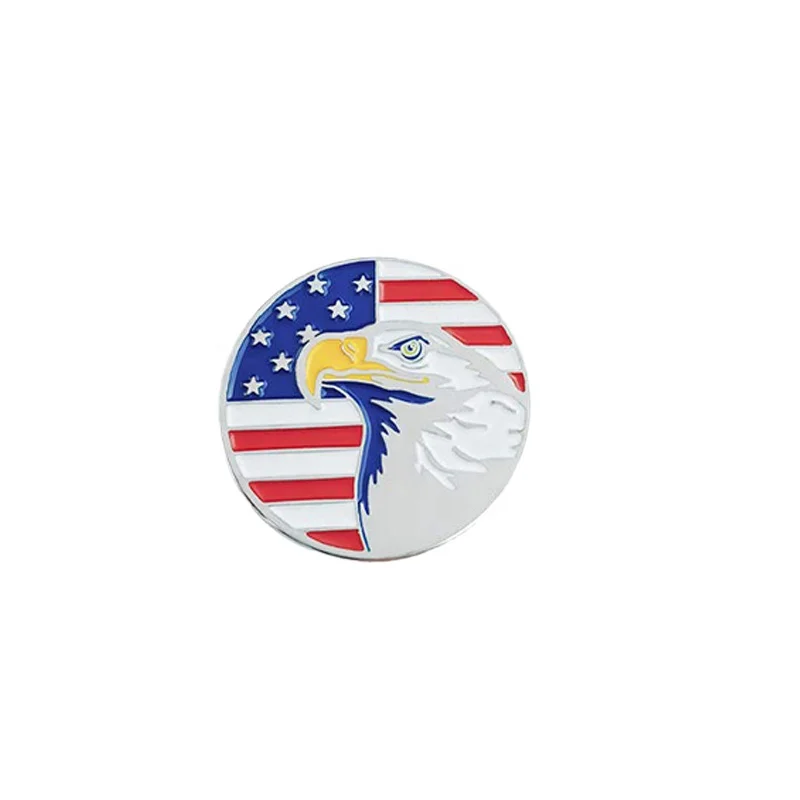 Factory Price Golf Ball Markers for Men Women Fits All Magnetic Golf Tools Alloy Mark  USA flag  Golf Ball Marker