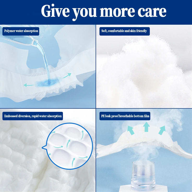 Отклоненный гипоаллергенный принт Xxl сухие женские одноразовые штаны хлопковое нижнее белье взрослые подгузники оптом