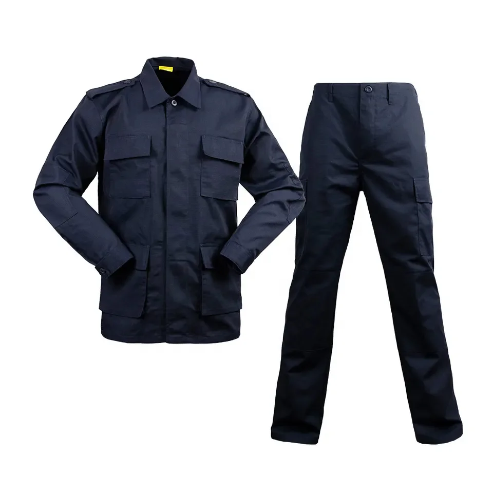 New Custom Security Guard Uniforms Black Dark Navy Blue Tactical BDU Uniform