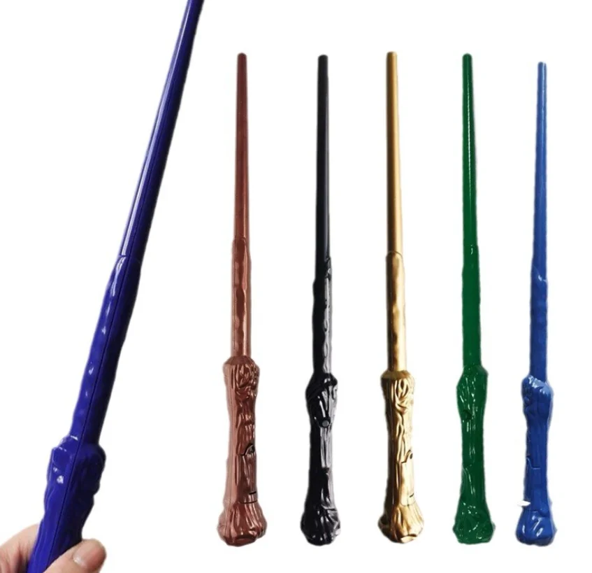 Lighted Magic Wands Wizard Witch Wand Sound Illuminating Wand 14.6 Inch Halloween Party Costume Cosplay Accessory Brown