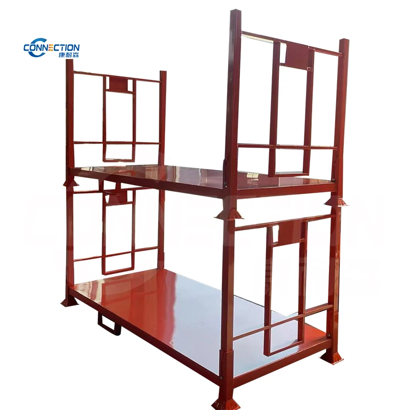 Collapsible steel sheet base stillage metal stackable rack