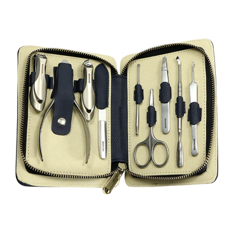 MISS YOU   9 Pcs Personal Manicure Set - Stainless Steel Manicure Grooming KIT Manicure Pedicure Set with PU Leather Case