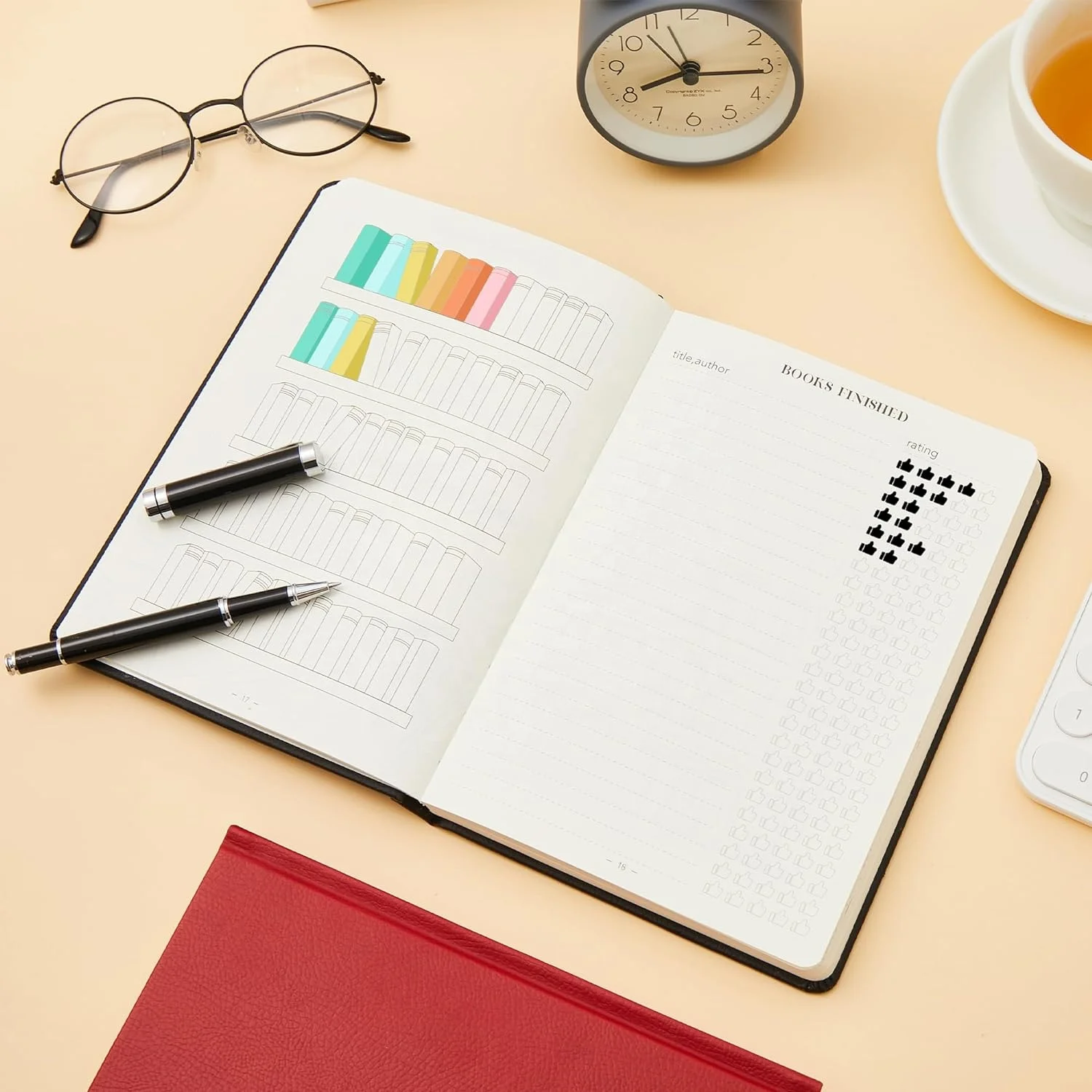 Hardcover Leather Reading Journal Gift for Book Lovers and Readers Review and Track Your Reading with 65 Book Reviews