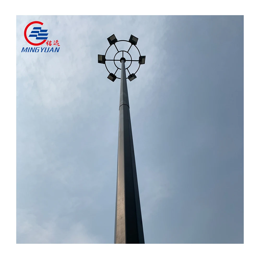 good-looking high mast light pole with hot dip galvanized and powder coated