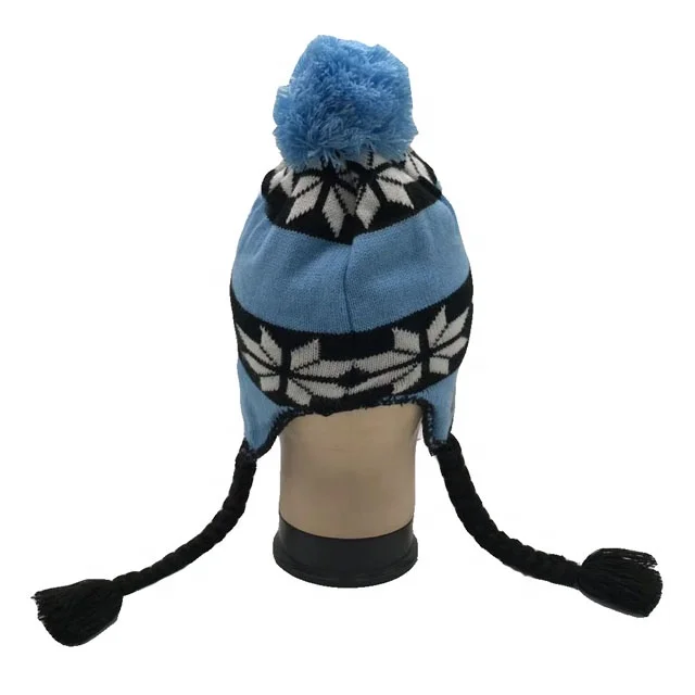 professional manufacturer for warm winter beanie knit hat acrylic knitted beanie hats with ears