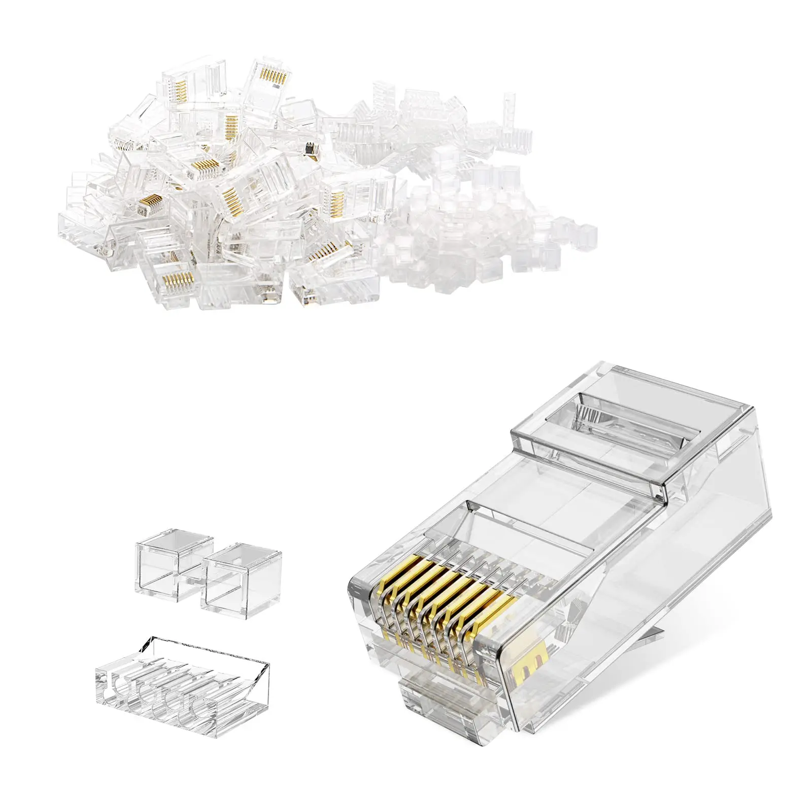 Ethernet cable rg45 clamp wire cable conector RJ 45 cat 6 sftp utp plug pass through Pass through RJ45 connector CAT6