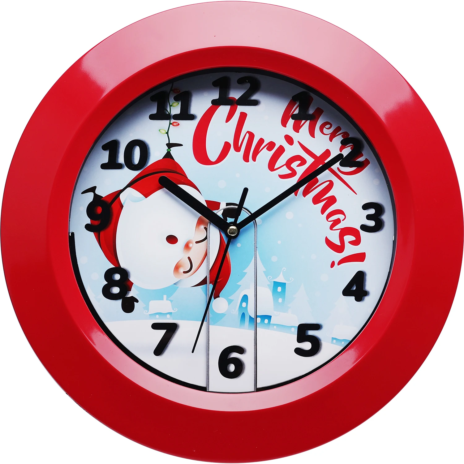 10 Inch Musical Christmas Wall Clock With Hourly Chime
