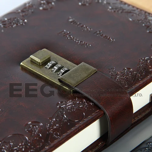 Corporate Design A5 Pu Leather Gym Workout Secret Custom Digital Password Lock Christmas Diary For Girls