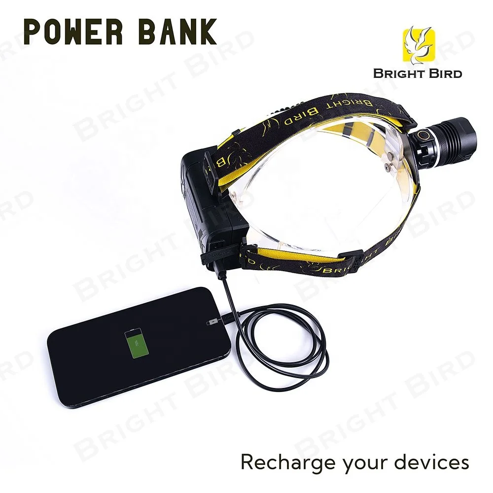 Bright Bird 1200 Lumens Led Work Head Light Adjustable Led Headlamp Flashlight Outdoor Camping High Power Headlamp