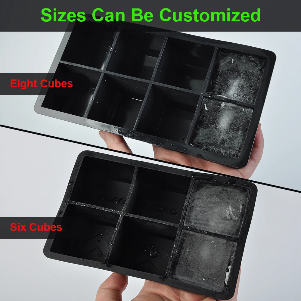 custom portable large reusable round circle silicone ice ball cube freezer mould molds maker tray for cocktails bourbon with lid