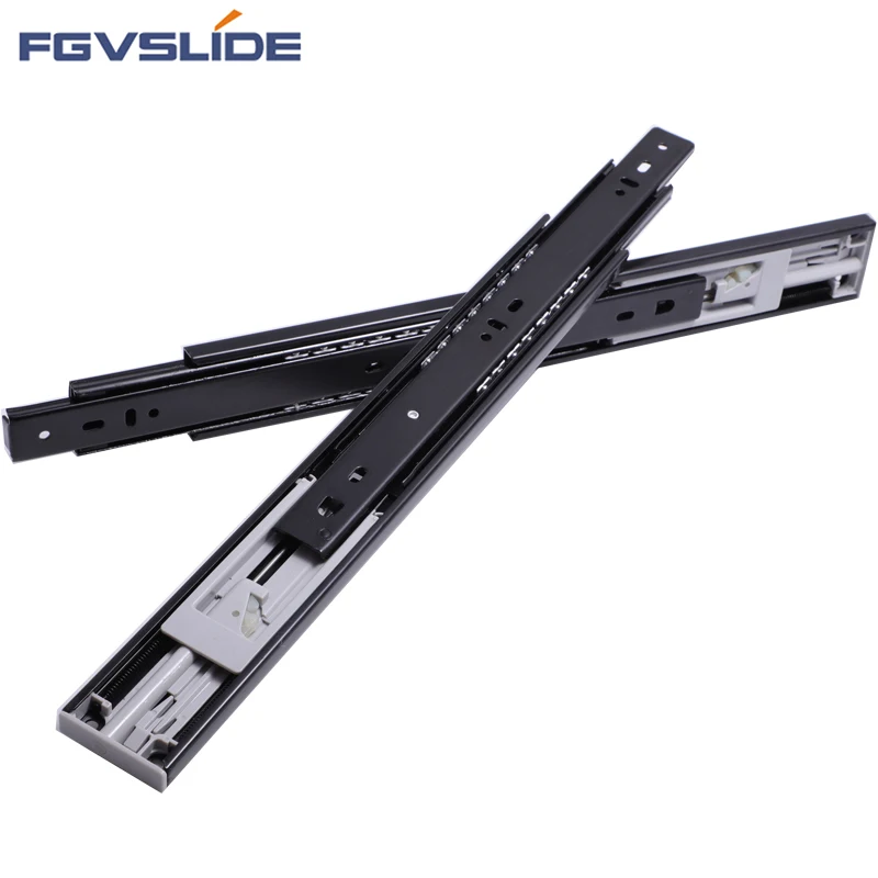 Furniture kitchen sldiing drawer double spring telescopic rails soft close drawer slide drawer runners