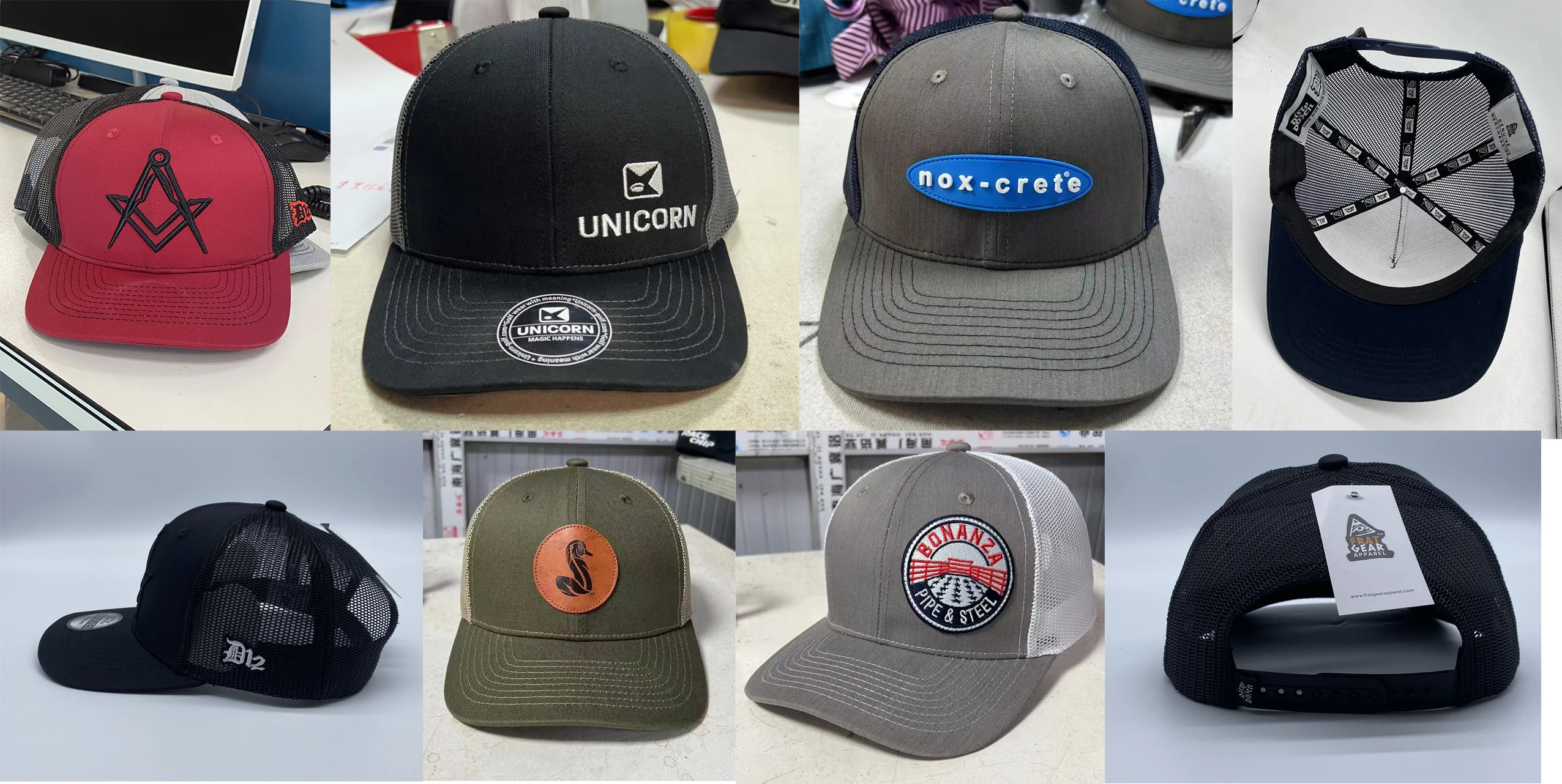 Низкий минимальный заказ, резиновая нашивка с логотипом на заказ, 3D вышивка, ридиксон 112, сетчатая Кепка-тракер, спортивные кепки