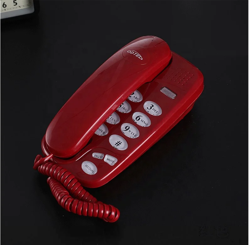 Mini Phone Wall-mounted Landline Telephone Home Phone Desktop Corded Fixed Wired Phone for Office Business Home Hotel