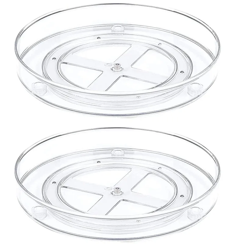 Clear Plastic Lazy Susan Cabinet Organizer Turntable Organizer Rotating Tray Kitchen Storage Spice Rack for Cabinet Kitchen