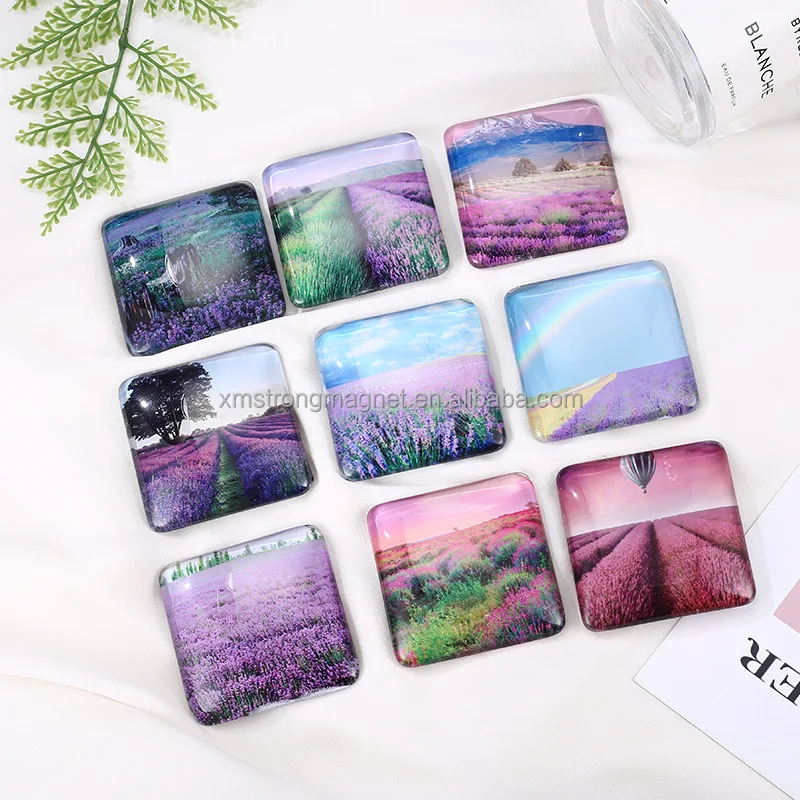 custom high quality landscape photo glass fridge magnet magnetic tourist souvnir gift