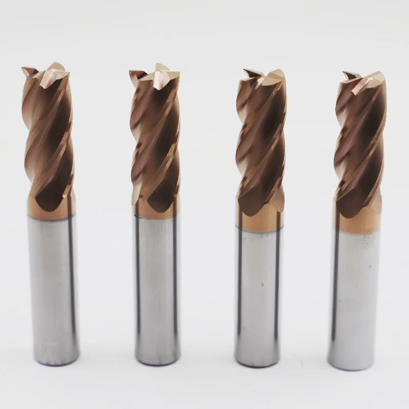 High Hardness 4MM Diameter Tungsten Carbide Coated End Mills Straight Shank Flat Milling Cutter CNC Tools For Machining