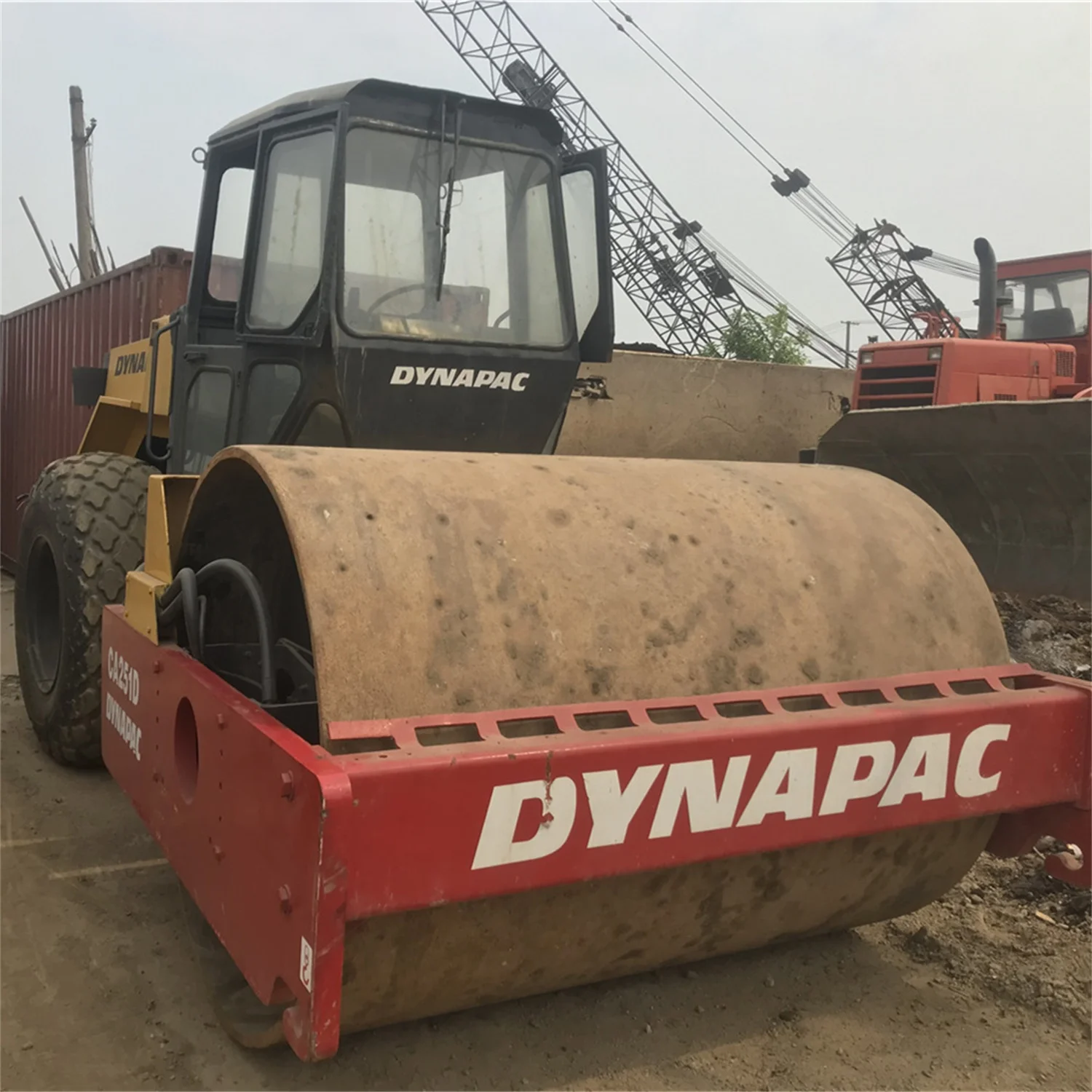 Used Dynapac CA251 D Vibratory Single Drum Compactor Construction Foundation Compacting Machinery Three Wheel Smooth Road Roller