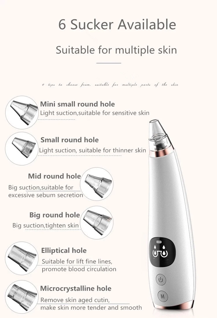 
Wholesaler Facial Suction Whitehead Electric Pore Vacuum Blackhead Remover 