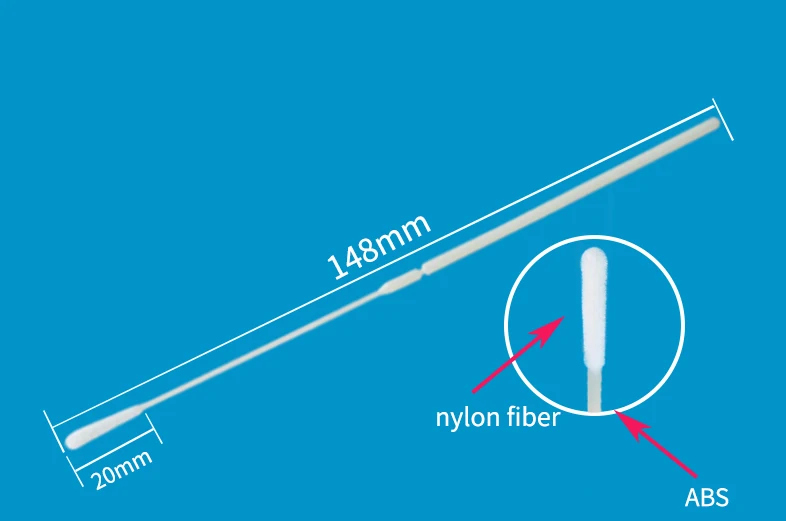Disposable Nylon Flocked Sampling Collection Transport Sterile Lab Medical Pcr Dry Nasal Rapid Test Swab