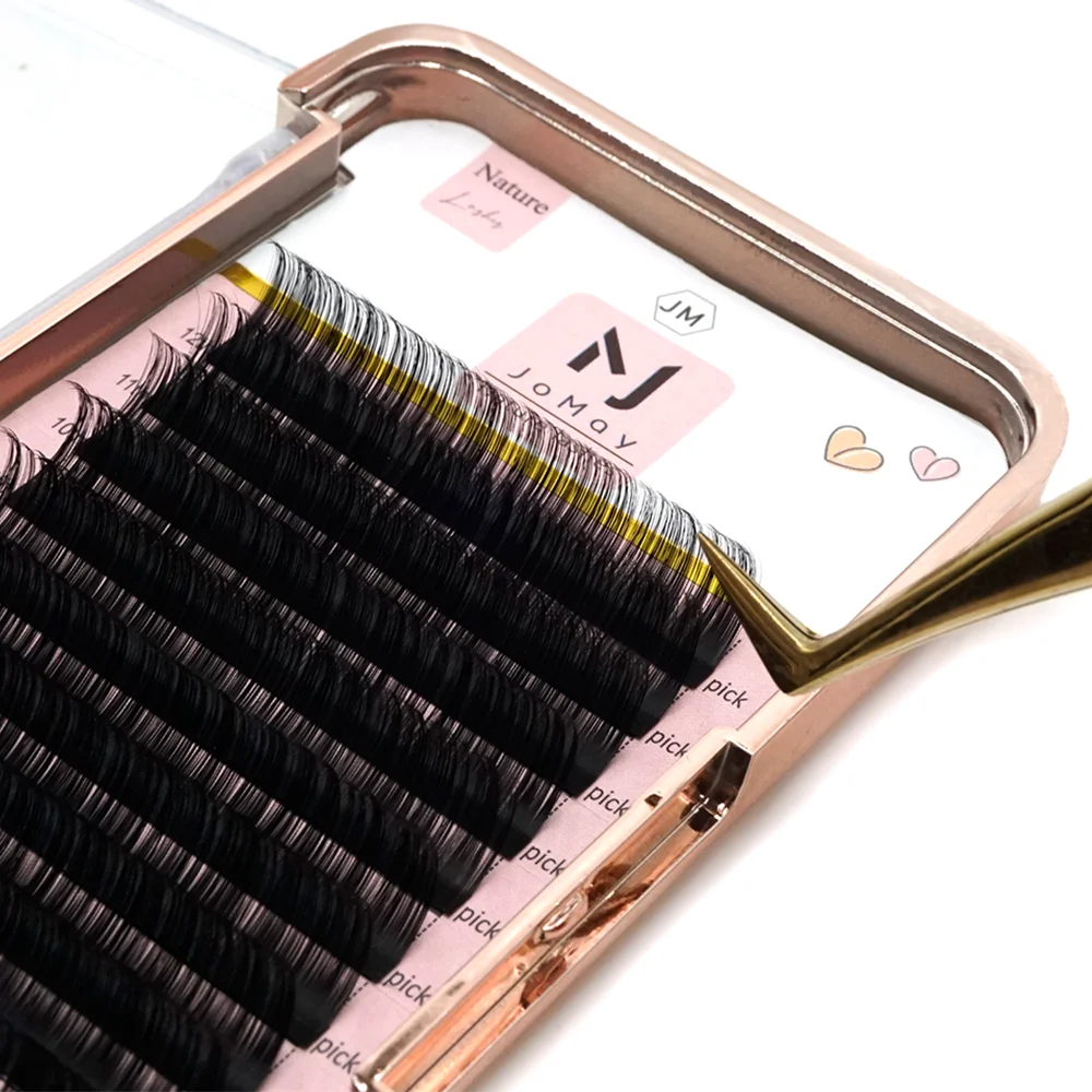 Jomay 03 siberian 25mm jb curl packages eye lash extension segment top rate lash t dance jet black matte eyelash extensions