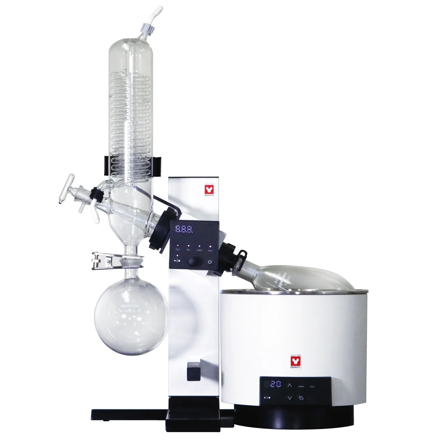 
Economical Lab Backflow Prevention Vertical Condenser Manual Lifting Rotary Evaporator with Oil Bath RE212BO-B 