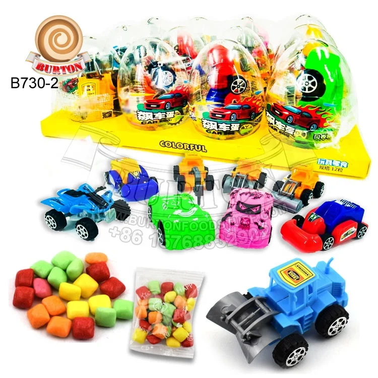 Забавный гоночный автомобиль яйцо игрушка фрукты конфеты для детей
