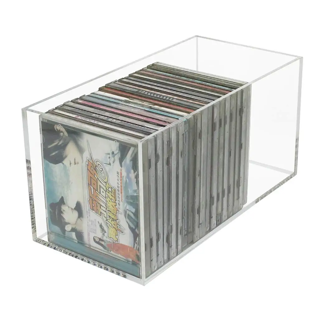 YAGELI transparent perspex compact disc cd dvd storage box clear acrylic storage boxes