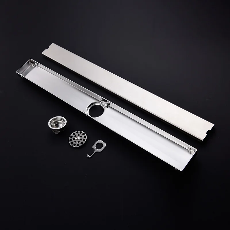 Concealed Linear Shower Drain Stainless Steel Long Floor Drain Trap for Hotel Bathroom