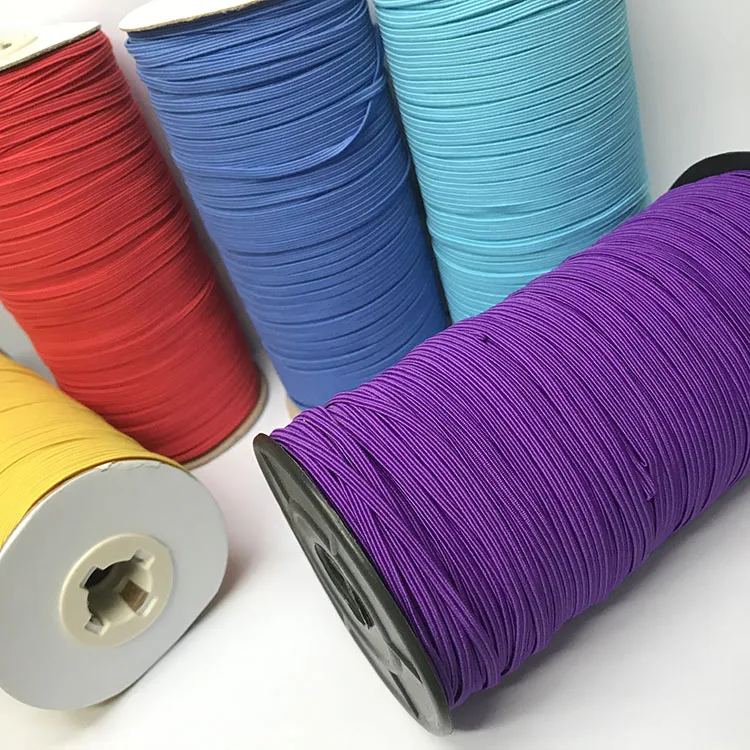 China factory wholesale flat 1/4 braided elastic white