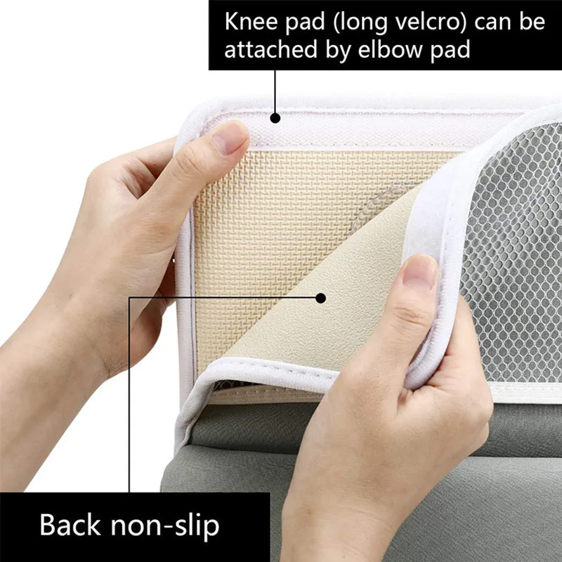 Custom Portable Baby Bath Kneeler and Elbow Rest Pad Set - Thickest Bathtub Kneeler Pad with Memory Foam and Bath Toys Organizer