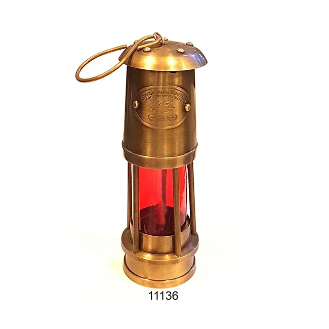 Decorative Large Brass Miners Oil Lamp Nautical Brass Oil lamp