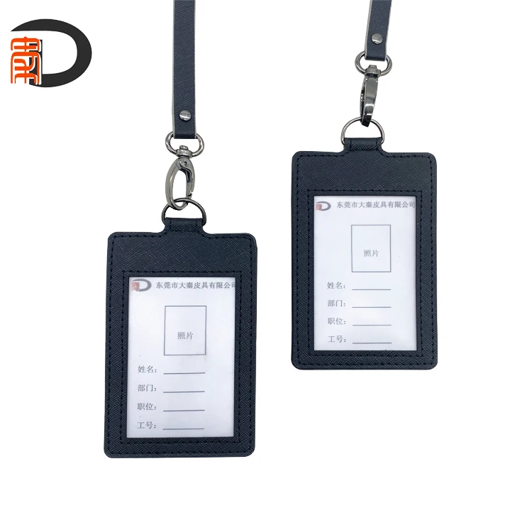 2022 искусственная кожа (полиуретан) 2 сторонняя держатель значка с вытяжным шнуром, визитница, автобус чехол ID работы офиса Название карты