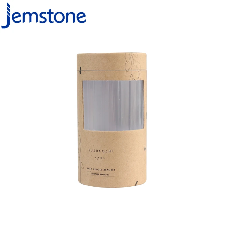 Wholesale Food Grade Brown Round Cylinder Cardboard Box Can Oat Food Paper Tube Packaging With Window Clear Pvc