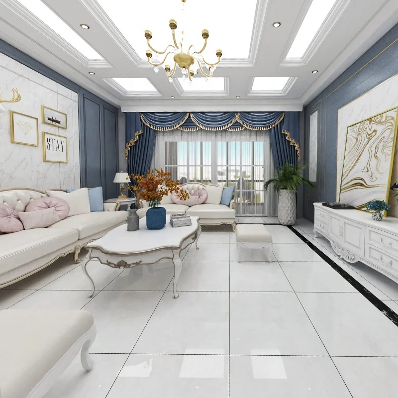 
Excellent Quality White 600*600mm Hotel Floor Polished Glazed Marble Tiles Porcelain Interior for Home Ceramics Tiles 