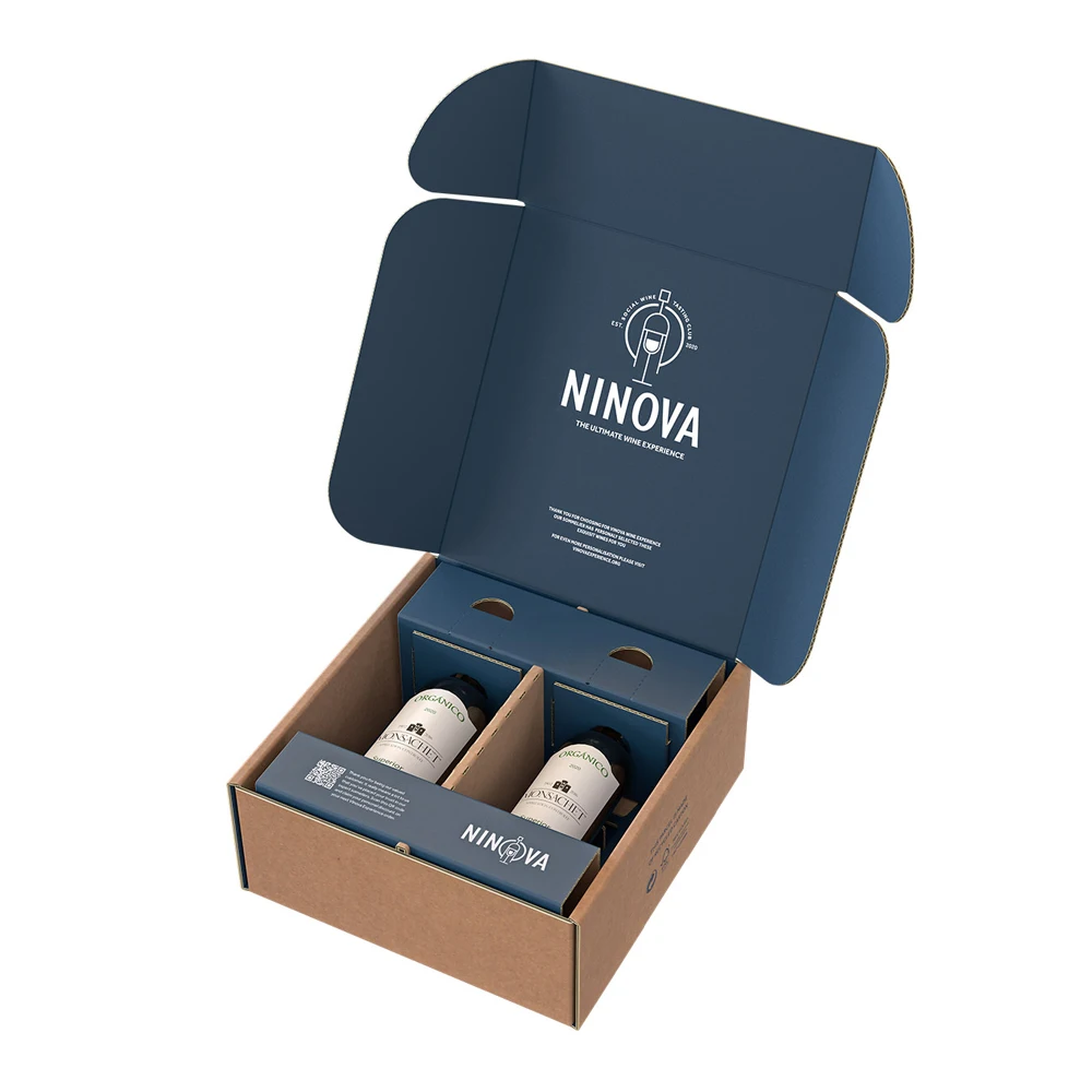 Custom logo paper corrugated carton beer wine bottle shipping box packaging for wine