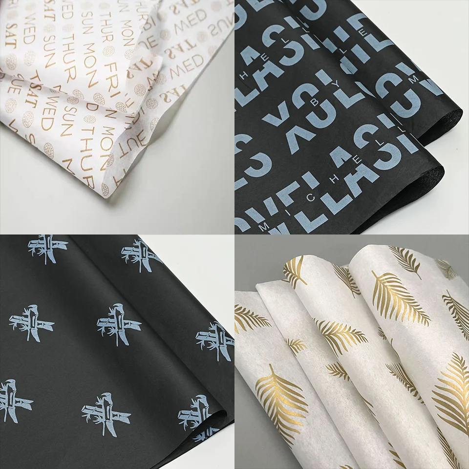 Manufactory Custom Brand LOGO Gift Packing Tissue Paper in Box with Stickers Flower Wrapping Wine Bottle Packaging with Ribbon