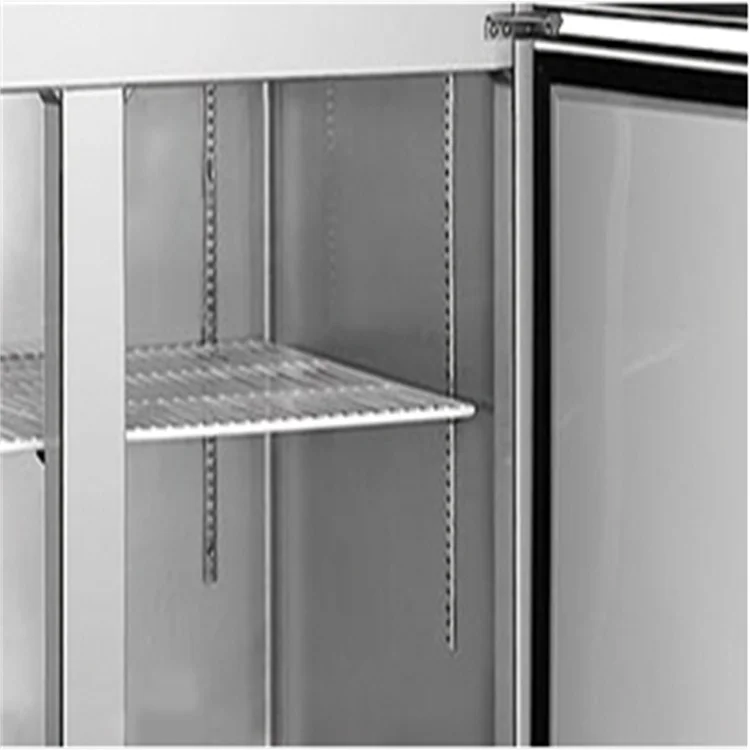 Direct Cooling Six Door Double Upright Stainless Steel Kitchen used glass showcases Refrigerators Equipment FREEZER