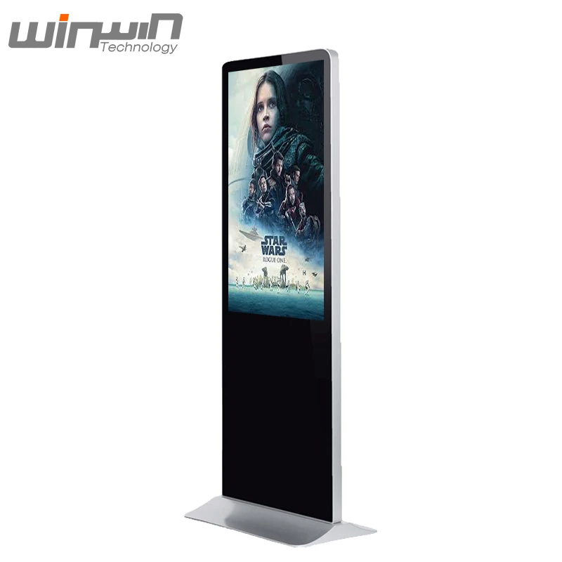 POP Android Digital Signage 43inch Free Standing Ad Board TFT LCD Ads Display